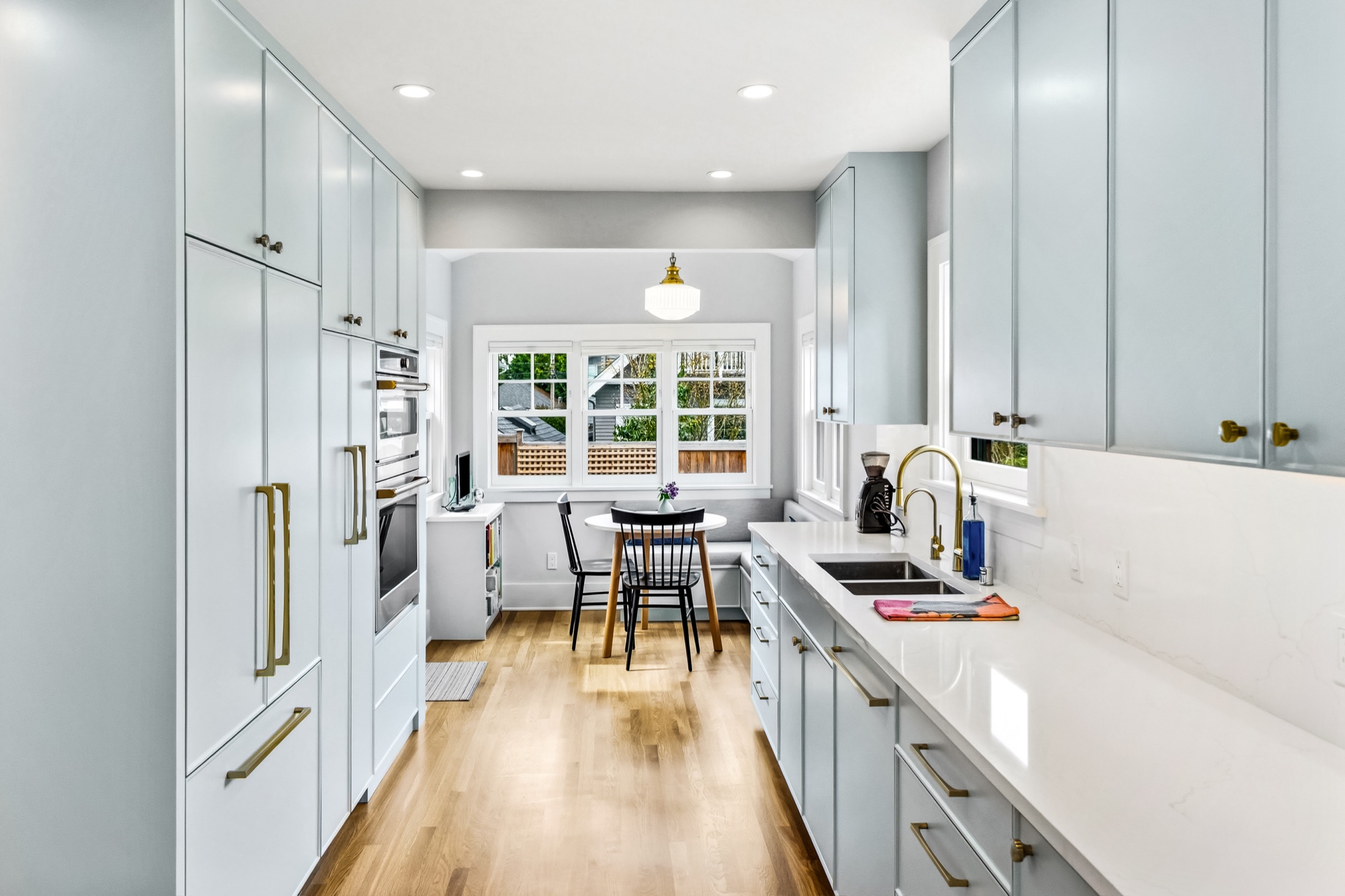 Galley view through the remodeled Tangletown kitchen